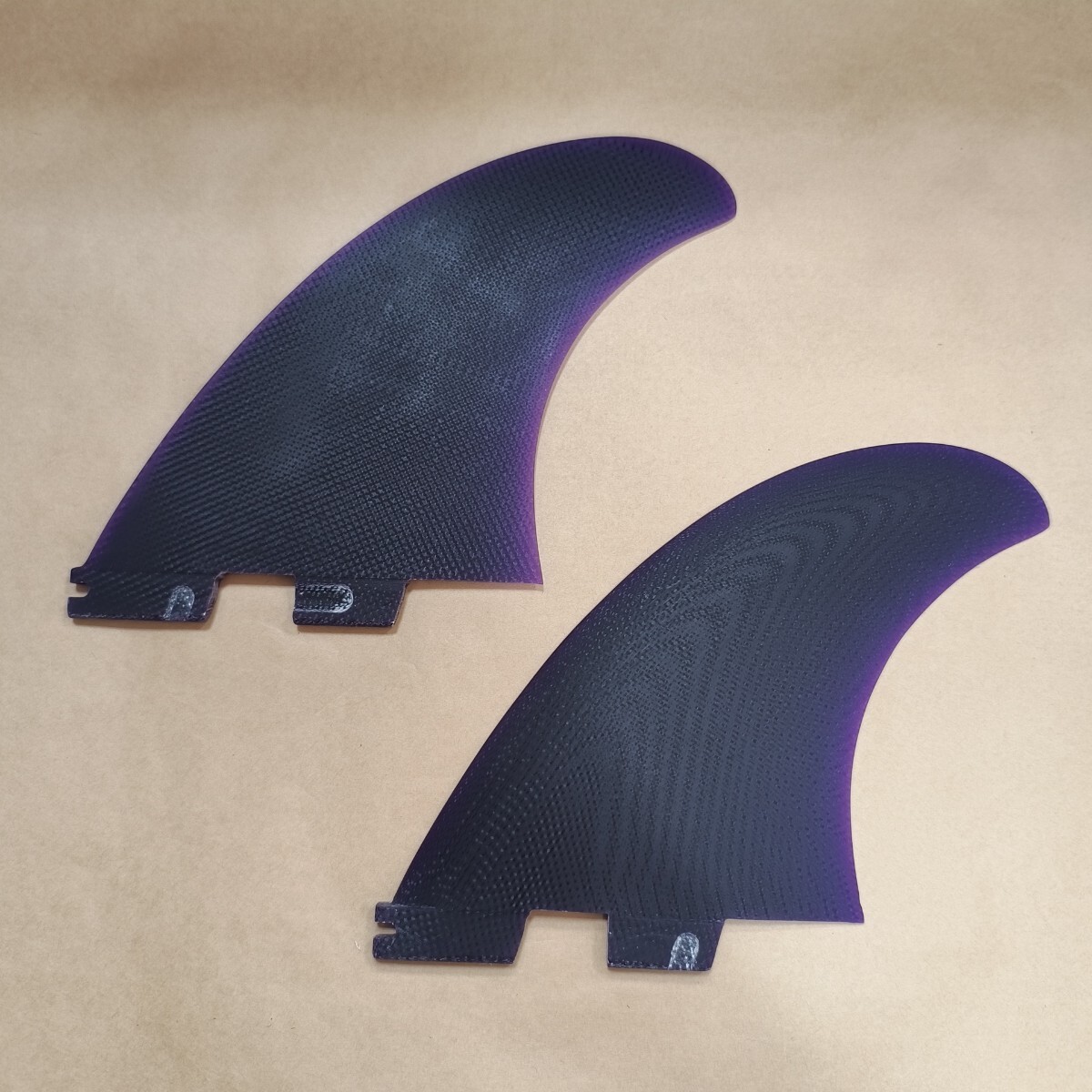 FCS2対応 POWER TWIN系 深紫色 ファイバーグラス製 ツインフィン ショートボード ミッドレングス ノーブランド フィン拍卖