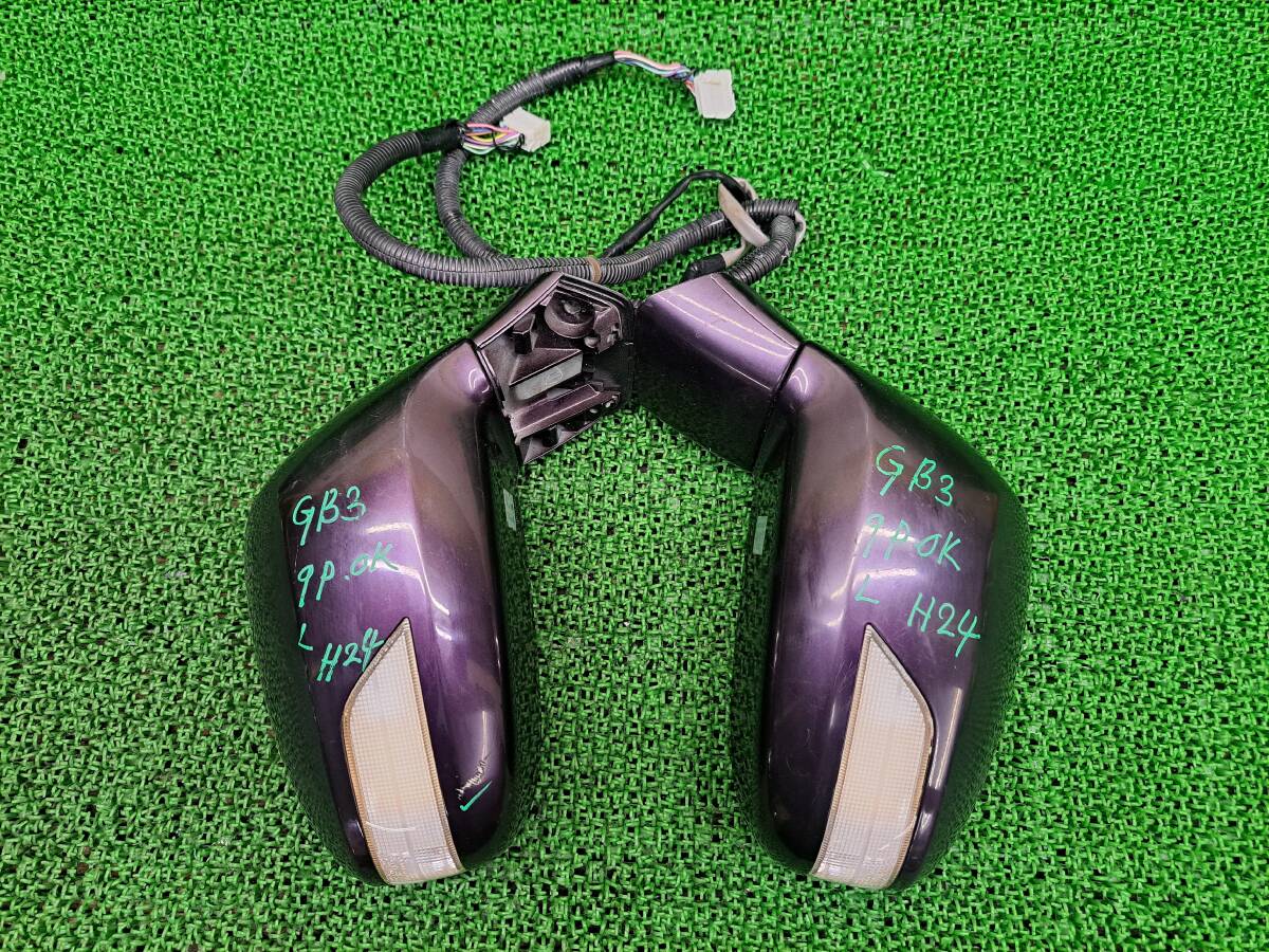 H24 フリード GB3 GB4 純正 ウインカー付き ドアミラー 左右セット サイドミラー 運転席側 助手席側 右 左 9ピン 動作確認OK拍卖