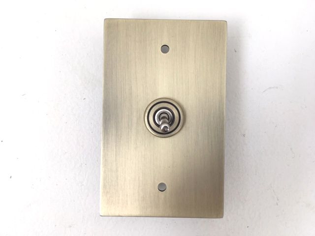 トグルスイッチ付プレート アンティークシングル 昭和モダン シャビー アメリカン カントリー 男前 工業系 レトロ拍卖