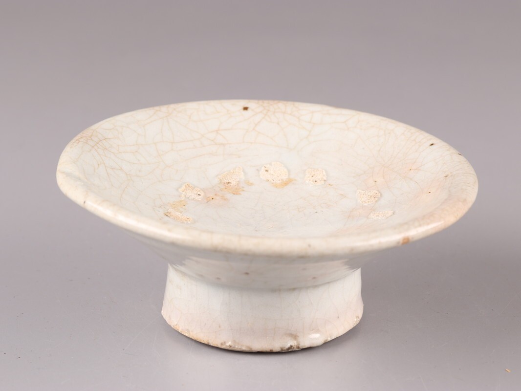 古美術 朝鮮古陶磁器 李朝 白磁 台鉢 時代物 極上品 初だし品 D4379拍卖