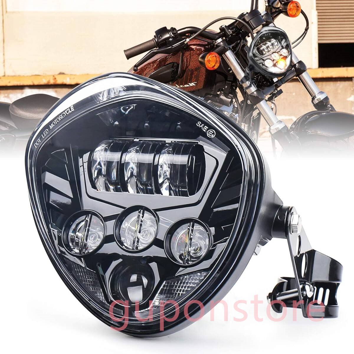 バイク汎用 7インチ LEDヘッドライト ブラケット付き Hi/Lo切り替え デイライト付き ハーレーダビッドソン,ホンダ,ヤマハ,スズキ拍卖