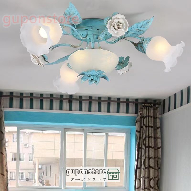 強くお勧め★大人気★個性あり 可愛いアンティーク調・4灯薔薇シャンデリア拍卖