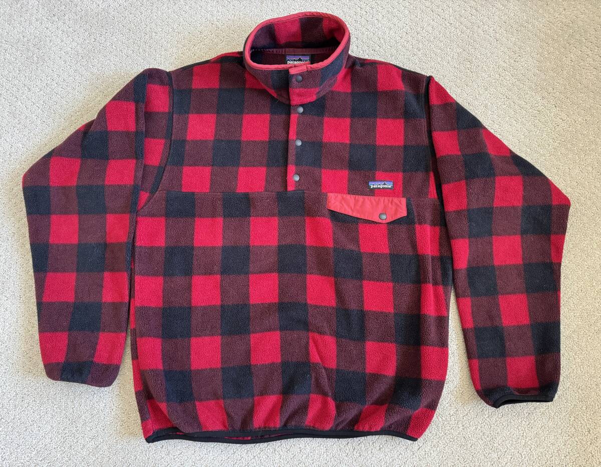 14年製 Patagonia パタゴニア スナップ-T シンチラ フリース バッファローチェック (赤×黒) サイズ M (2-8)拍卖