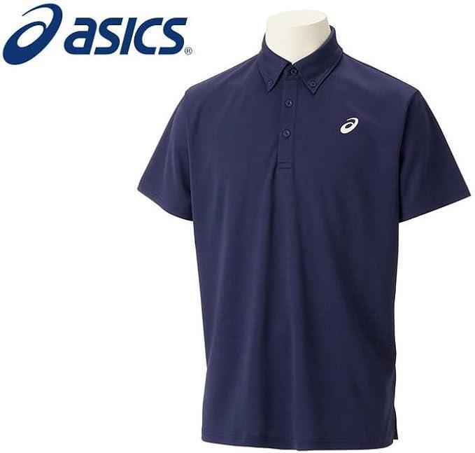 アシックス ドライ ボタンダウン ポロシャツ M ネイビー 定価4620円★新品 送料無料★スポーツ ウェア シャツ ゴルフ メンズ 575578拍卖