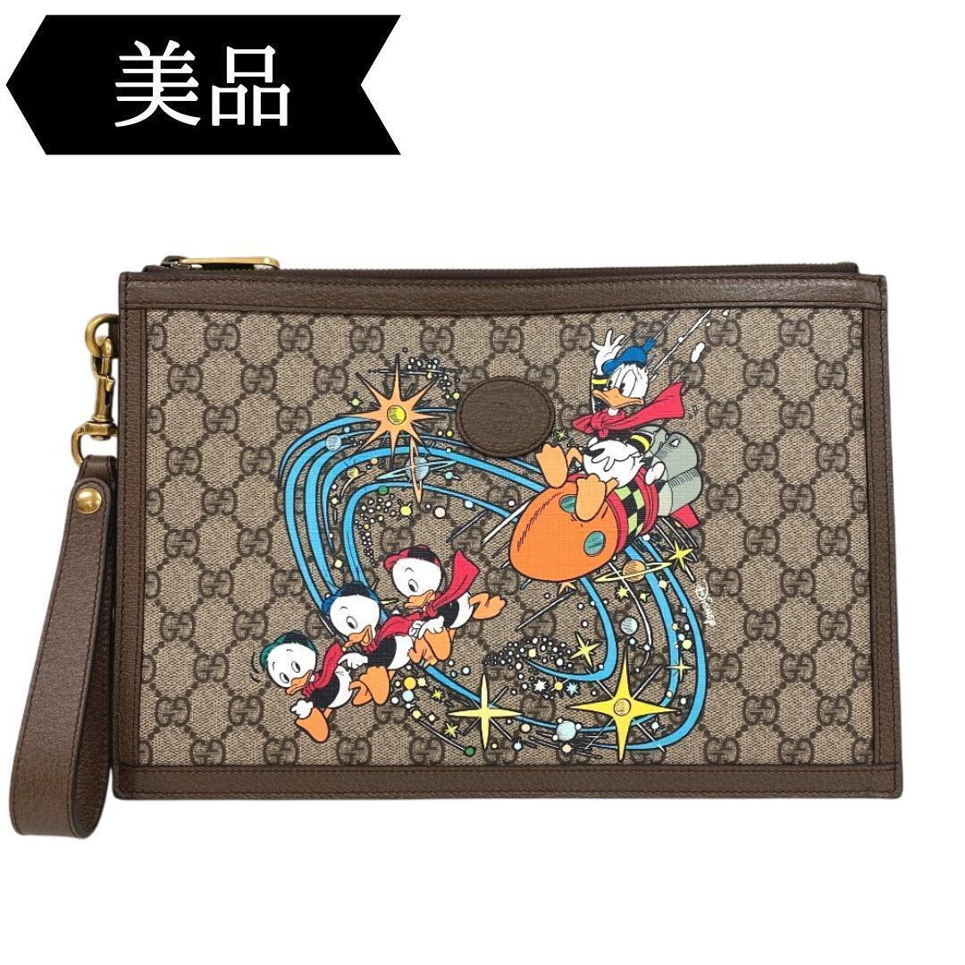 ◇グッチ◇PVC×レザー/GGスプリーム/ディズニー/ドナルド/クラッチバッグ拍卖
