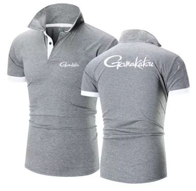 【送料無料】●特価●ポロシャツ【XL】Grayグレイ 白ロゴSea, river 釣り服 アウトドア 普段着 Graphic wear 吸水速乾 ドライシャツ 拍卖