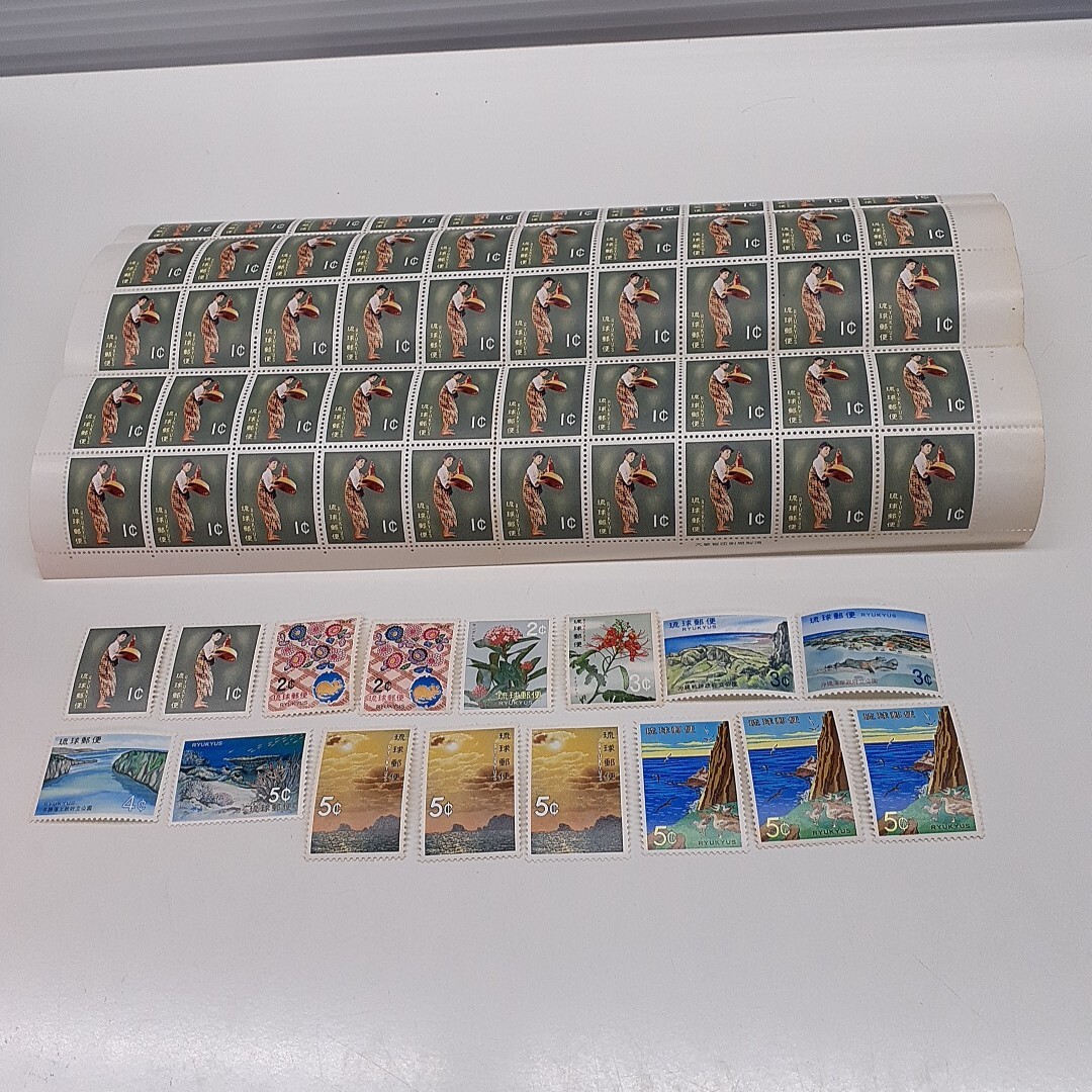 未使用 琉球郵便 切手まとめて 1¢×52枚/2¢×3枚/3¢×3枚/4¢×1枚/5¢×7枚 エ拍卖