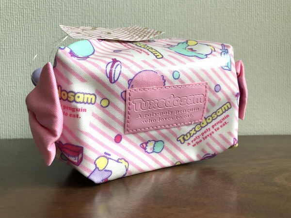 未使用 タグ付き 50th サンリオ タキシードサム スクエアポーチ ポーチ 小物入れ ビニール ラミネート ピンク リボン 四角 自立 Tuxedo Sam拍卖