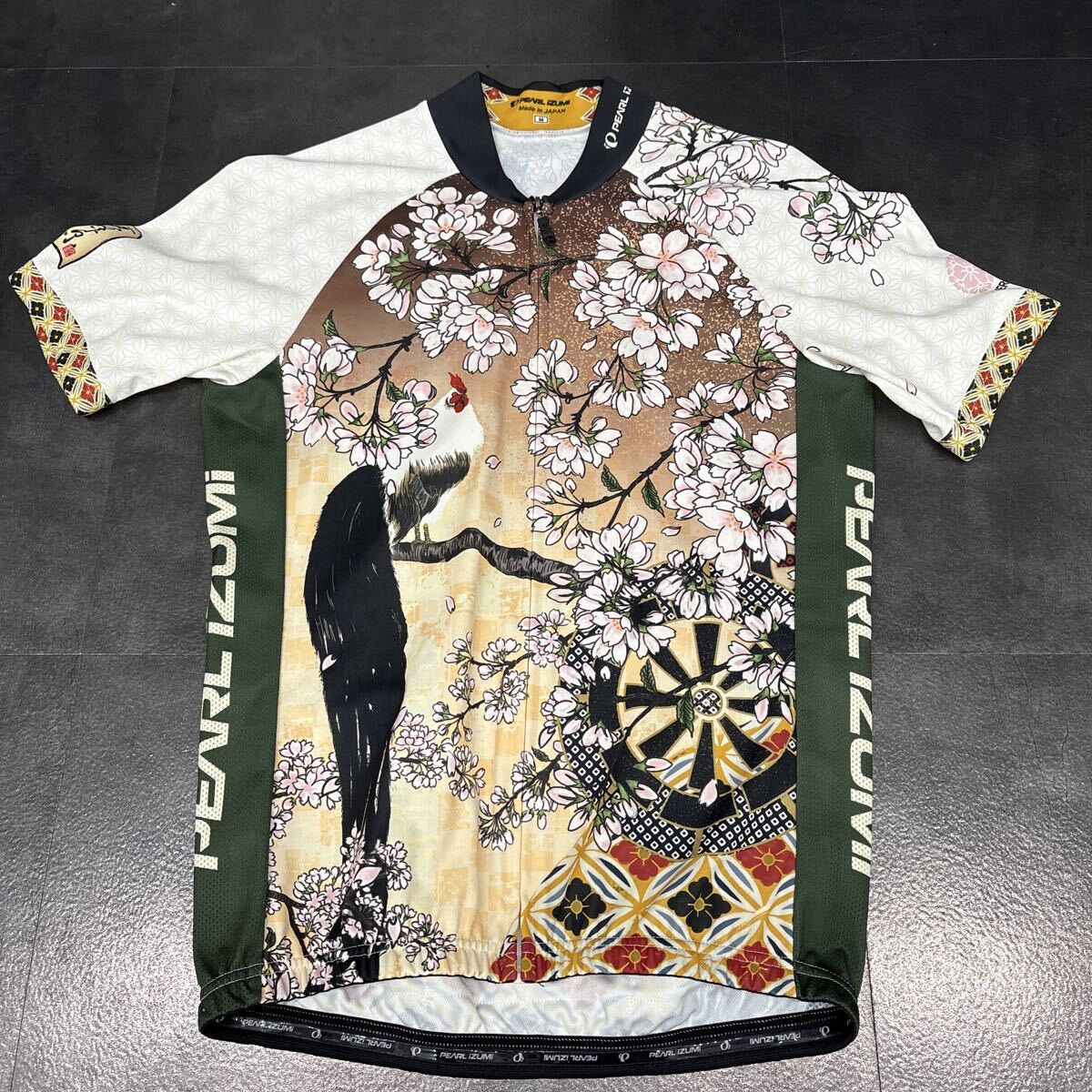 送料185円 限定和柄 パールイズミ半袖ジャージ サイクルジャージ 桜ジャージ拍卖