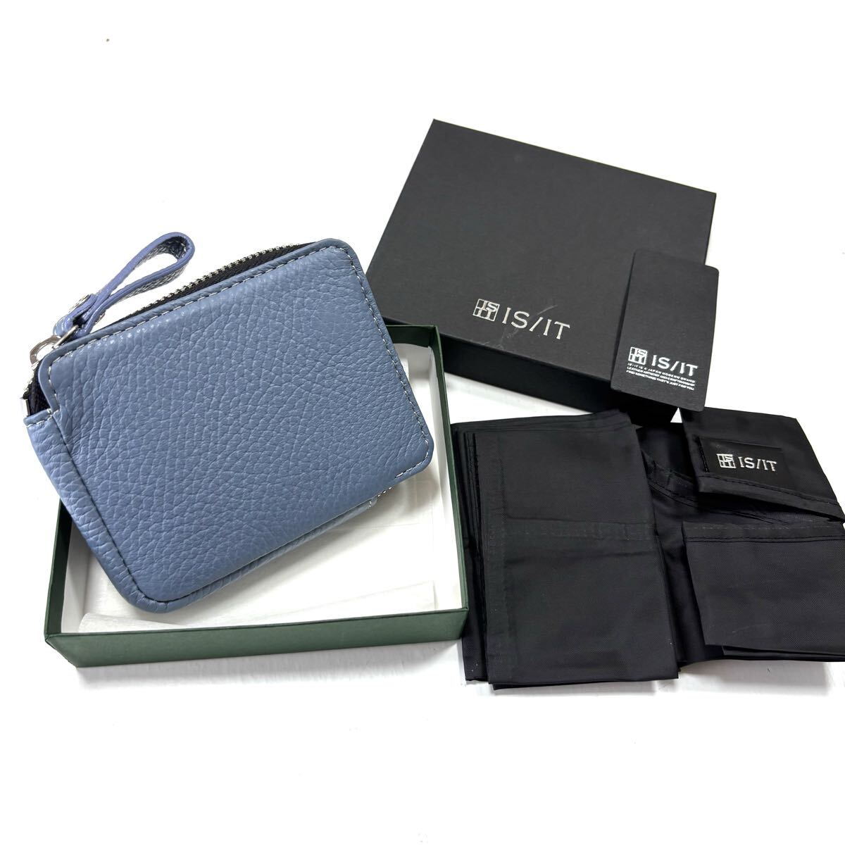 送料450円〜 新品 IS /IT イズイット コンパクト 財布 エコバッグ付き ブルー 967001拍卖