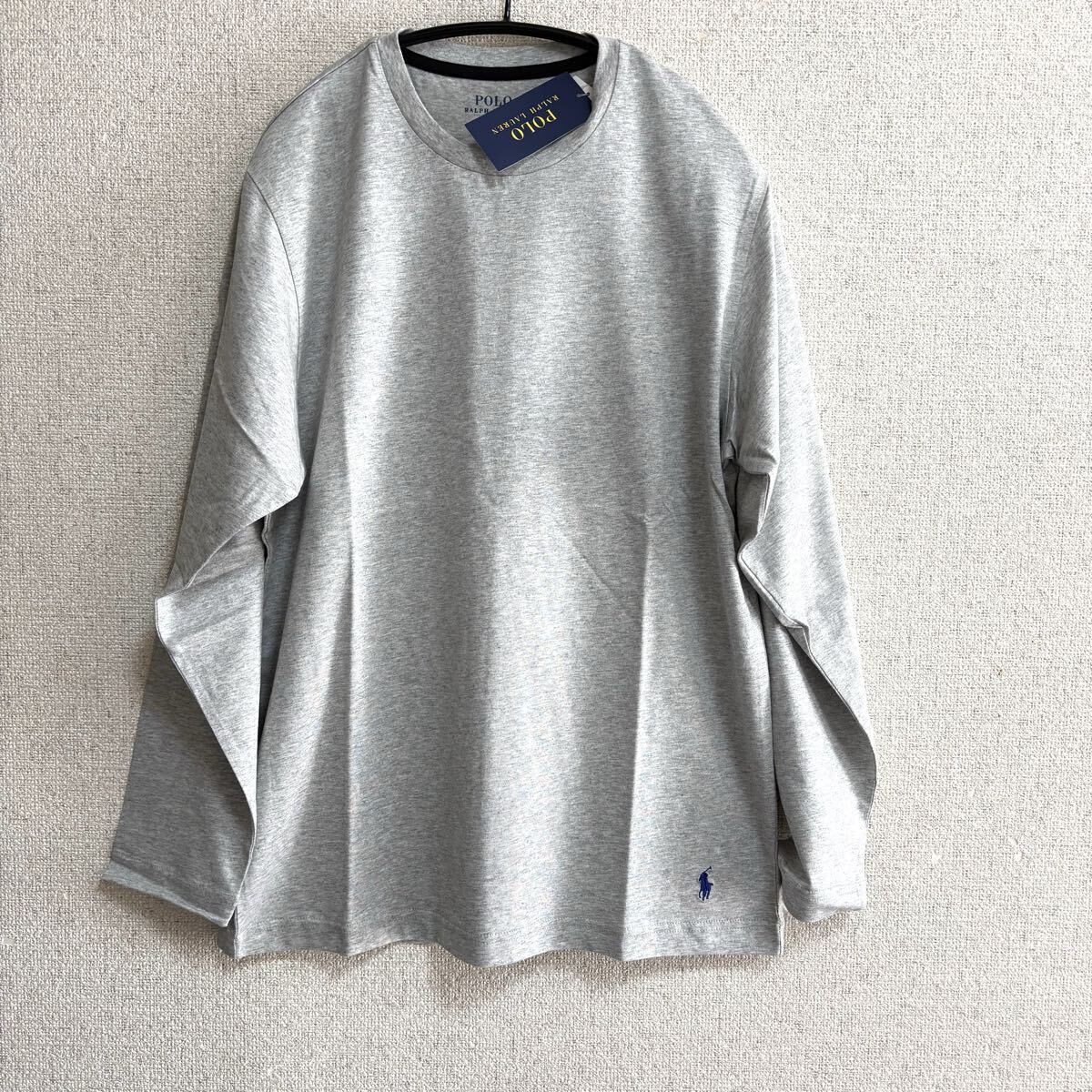 新品 ラルフローレン 長袖 カットソー シャツ スリープウェア Mサイズ グレー b'拍卖
