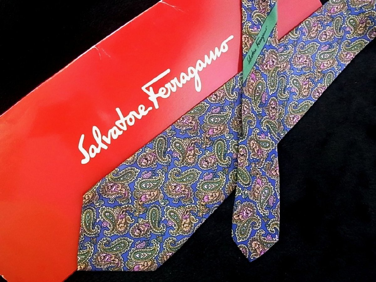 ♪今週の特売980円~♪2807♪状態並品【FERRAGAMO】フェラガモ【ペイズリー 柄】ネクタイ♪拍卖