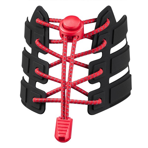 靴ひも 結ばない 靴紐 ほどけない くつひも 伸縮 ゴム 伸びる靴紐 脱ぎ履き ワンタッチ 楽々 大人 子供 レースロック(レッド)拍卖