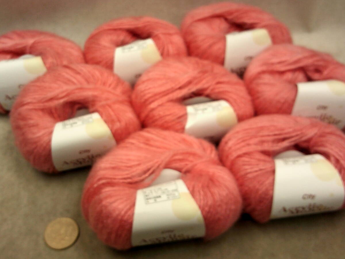 ☆シティアクリルモヘア14☆モトヒロ☆手芸毛糸☆オレンジピンク8玉拍卖