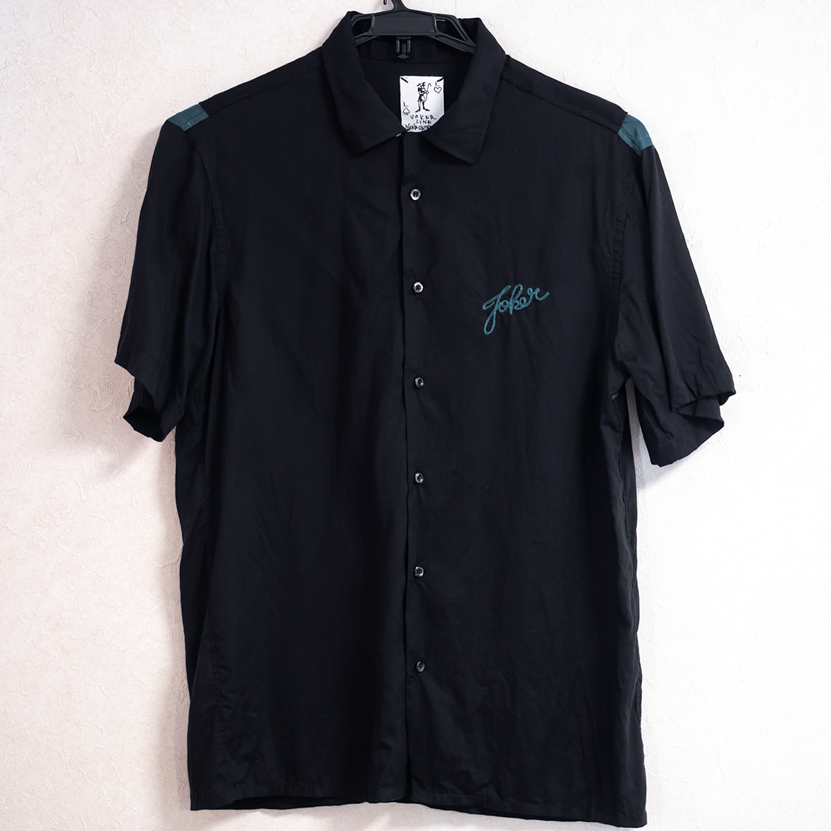 NANO universe ナノユニバース 半袖シャツ ボーリングシャツ 黒拍卖