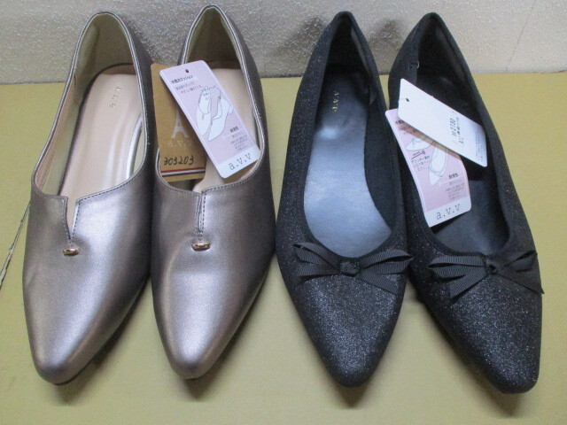 X154/未使用 LL(24.0-24.5cm)2足セット a.v.v アーヴェーヴェ パンプス まとめ売り拍卖