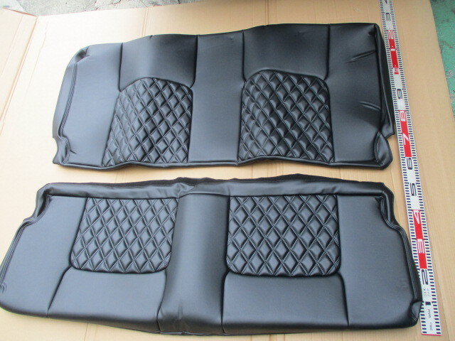 X228/未使用 シートカバー PVCレザー ブラック ダイヤカット 後部座席 ハイエース用?拍卖