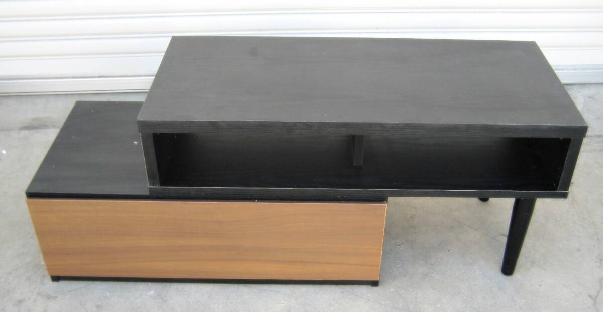 伸長式 テレビボード ローボード テレビ台 ミドルブラウン テレビラック 引き出し付き AVボード レイアウト自由 485ZS拍卖