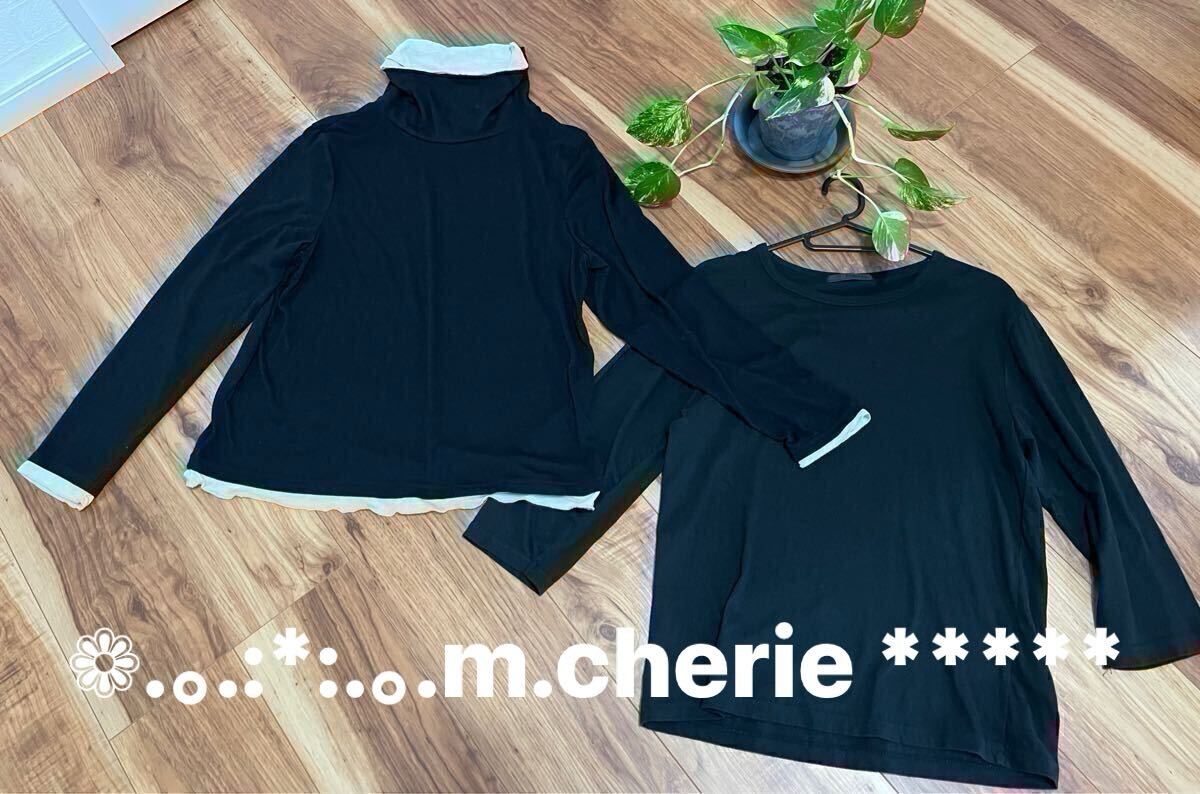 秋 ブラックタートルカットソー&七分袖カットソー2枚拍卖