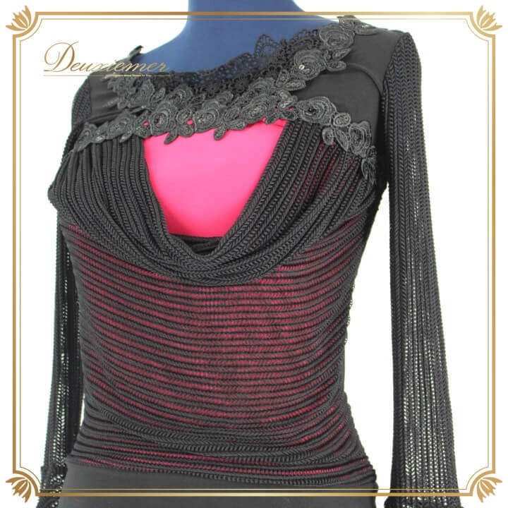 社交ダンス 衣装 スタンダード トップス レッスンウェア 練習着 レディース オールシーズン ブラック系 黒 ICHIOKU イチオク ピンク系 長袖拍卖