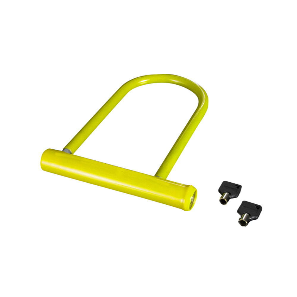 U字ロック イエロー 新品 バイク オートバイ 自転車 U字 ロック 鍵 タイヤ バイクパーツセンター拍卖