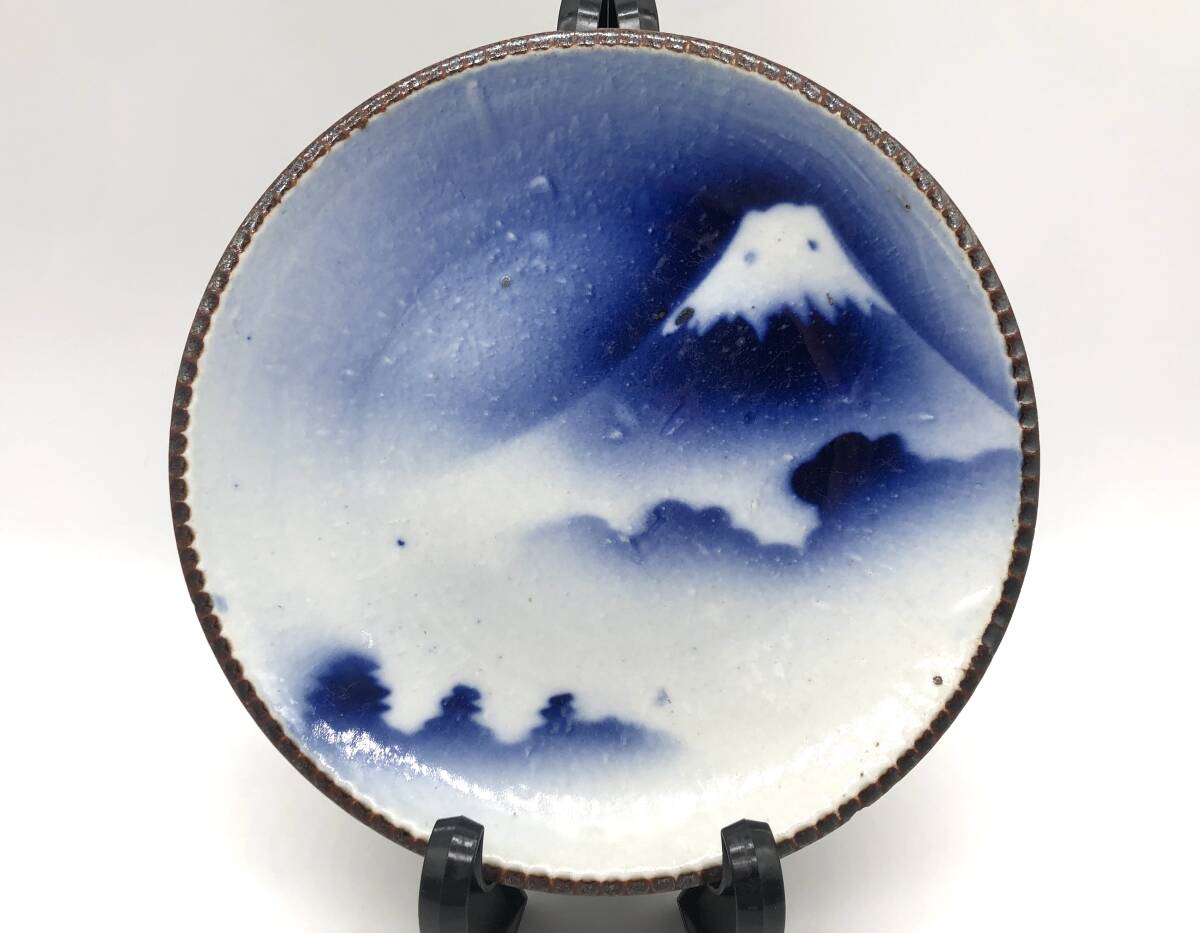 イゲ皿 富士山図 大皿 飾り皿 絵皿 いげ皿 プレート 現状品拍卖