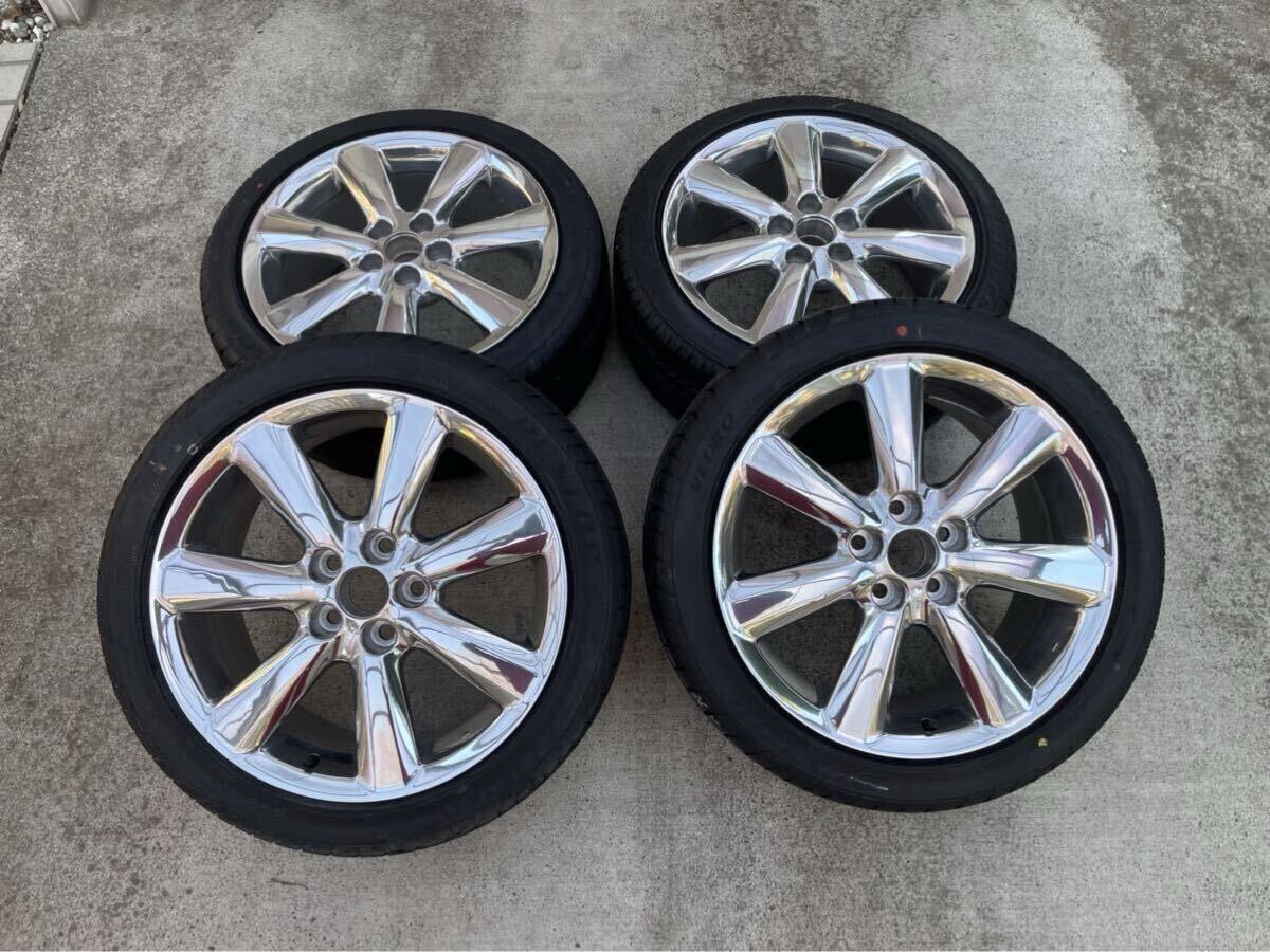 美品 ゼロクラウン 純正 50th アニバーサリー メッキ アルミ ホイール 225/45R18 バリ山 スペアタイヤ GRS180 GRS182 GRS184 18クラウン拍卖