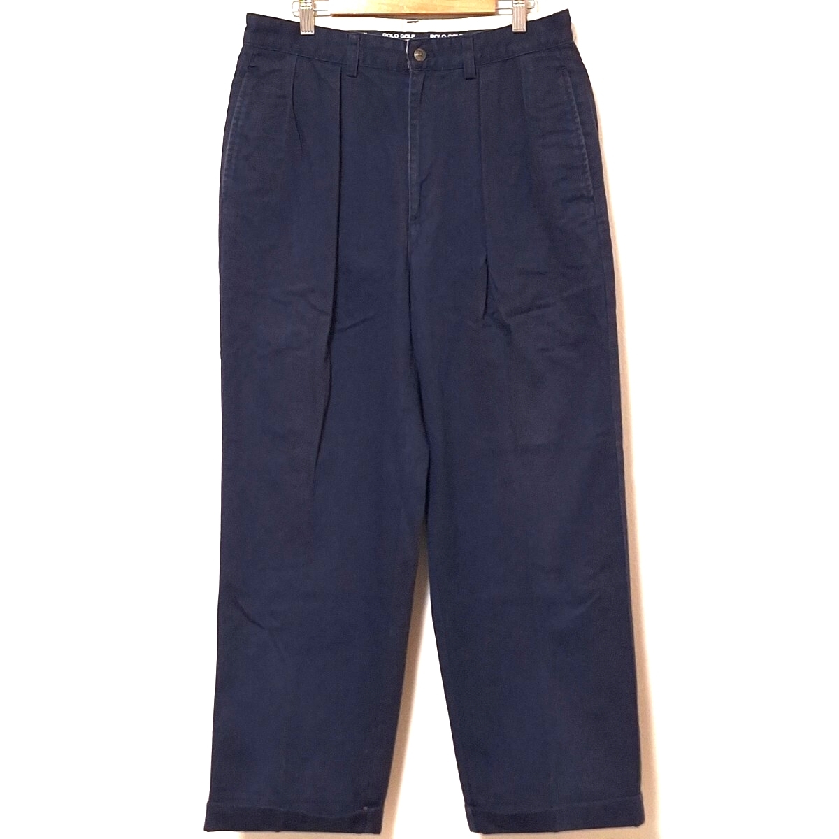 W3【POLO GOLF】ポロ ゴルフ チノ パンツ ラルフローレン スポーツ ウエア 練習 動きやすさ ネイビー メンズ サイズ32インチ(L相当) /QQ拍卖