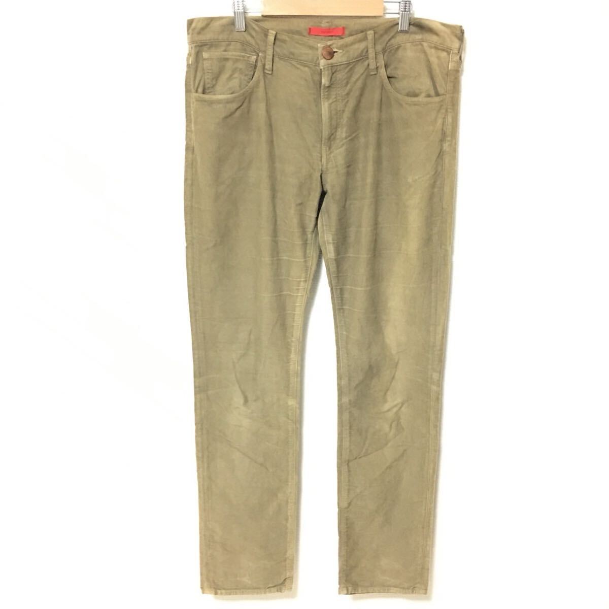 W229【RED CARD】レッドカード パンツ ボトムス ベロア 日本製 アメカジ ストリート カジュアル デイリー カーキ メンズ サイズW30/fF拍卖