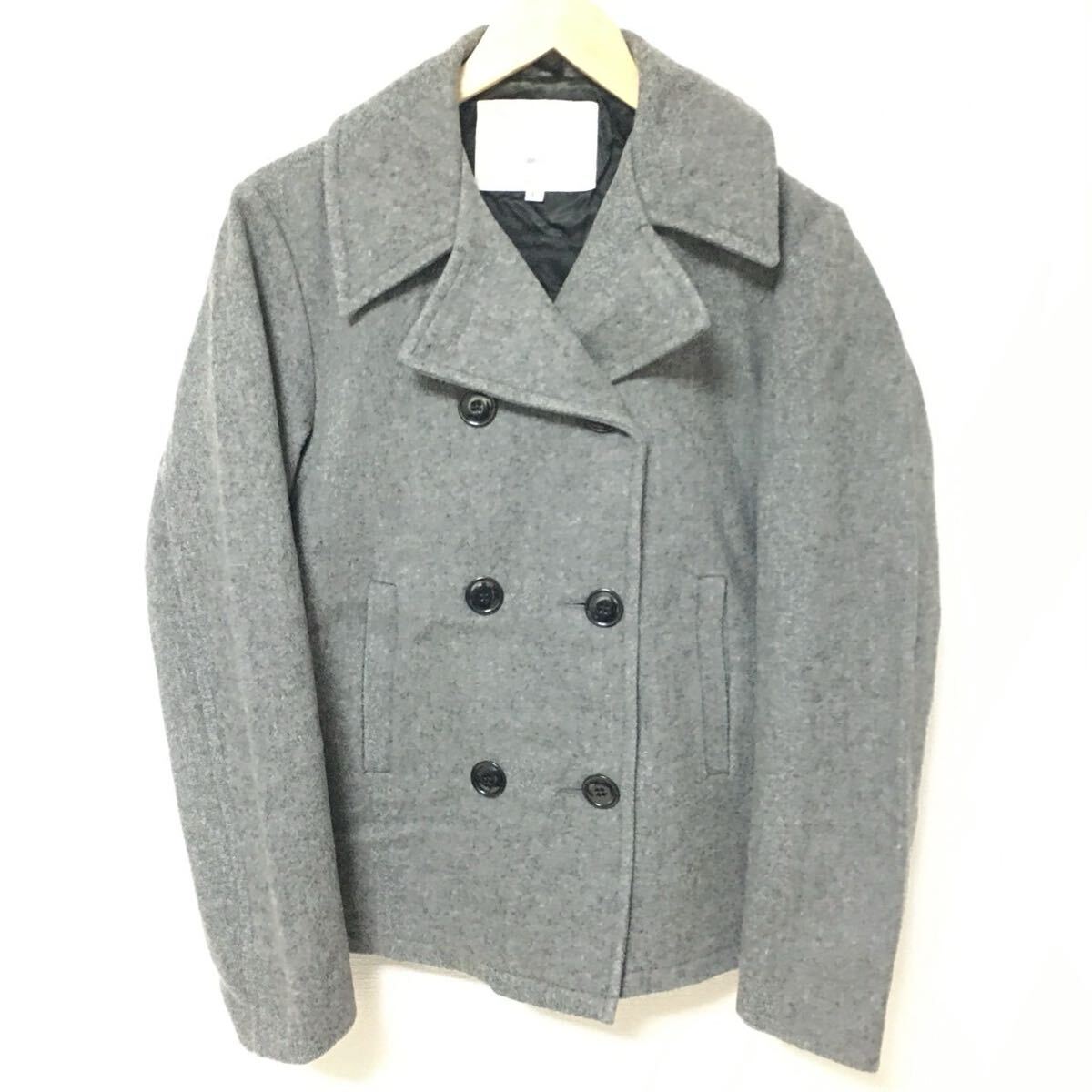W345【JOURNAL STANDARD】ジャーナルスタンダード Pコート アウター ミドル丈 アメリカ製 フェデリティ 防寒 グレー メンズ サイズL/fF拍卖