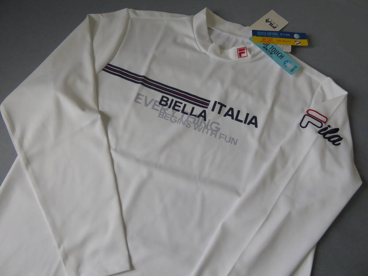FILA GOLF フィラ ゴルフ 接触冷感 吸汗速乾 UV CUT ストレッチ モックネック長袖シャツ LL 白 ②拍卖