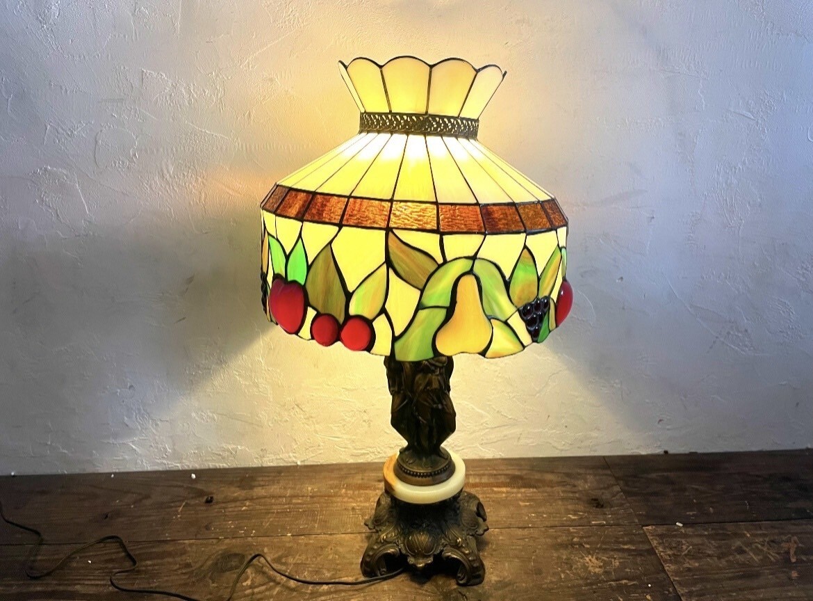 ステンドグラス ランプ ライト 果物 ティファニーランプ 照明 インテリア 高さ70cm拍卖