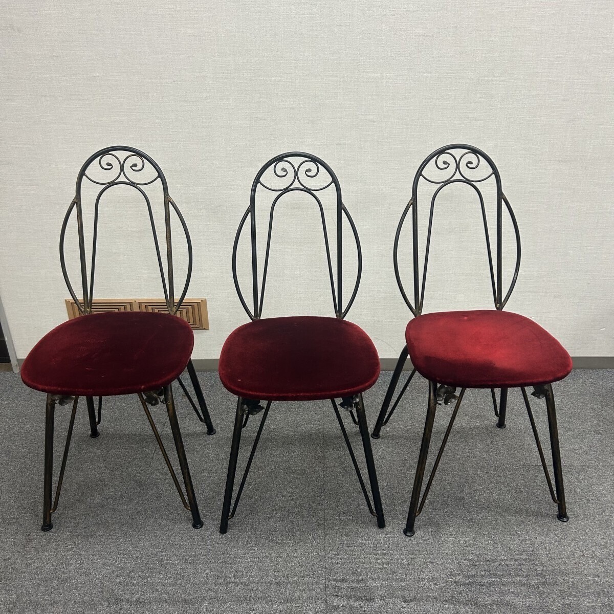 アイアンチェア 3脚セット インテリア 家具 アンティーク拍卖