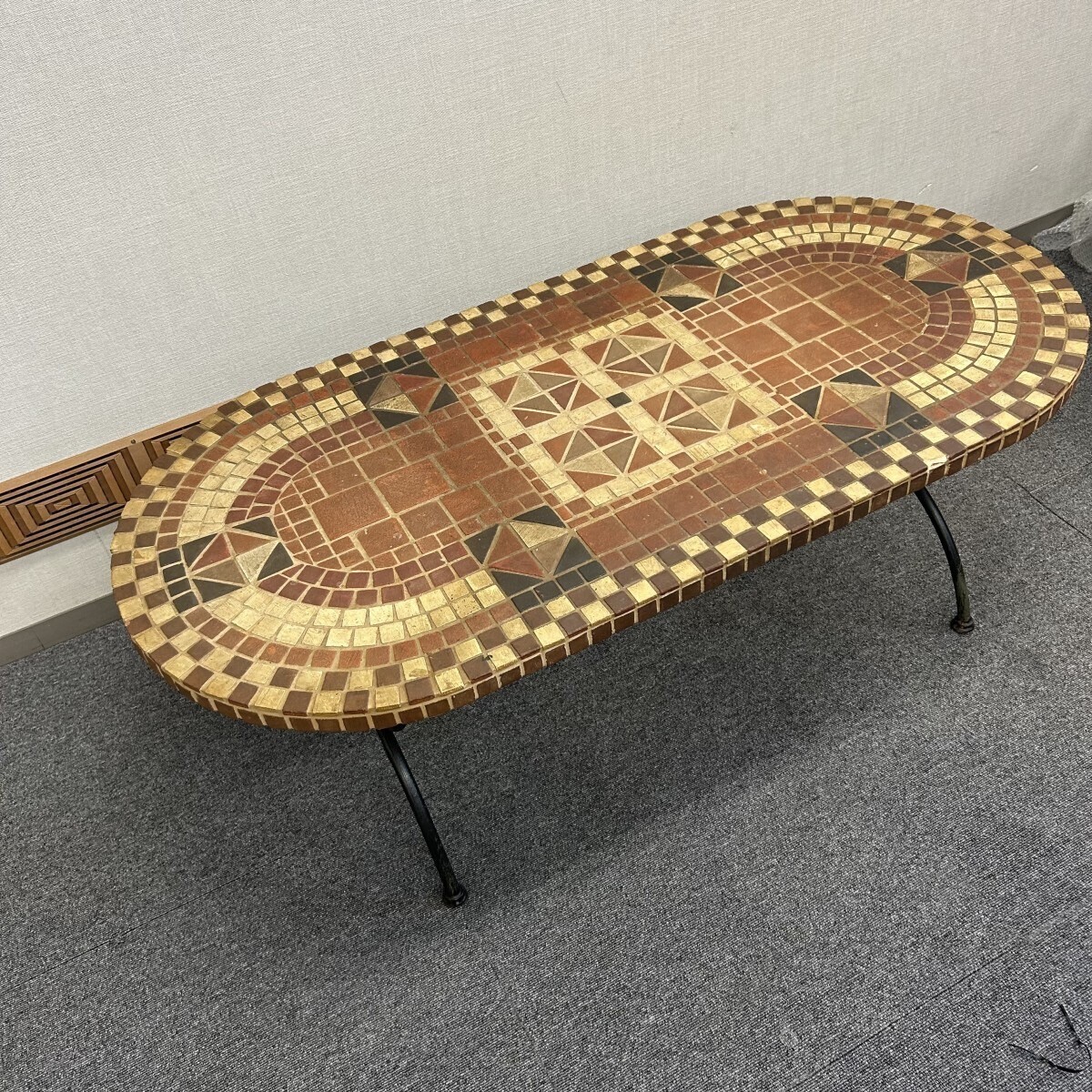 モザイク柄 センター テーブル タイルトップ カフェテーブル ガーデン テラス インテリア 家具拍卖
