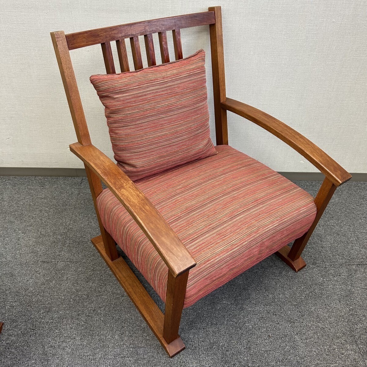 BC工房 チーク 無垢材 一人掛けソファ チェア アームソファ 腰当て付き 家具 インテリア(4)拍卖