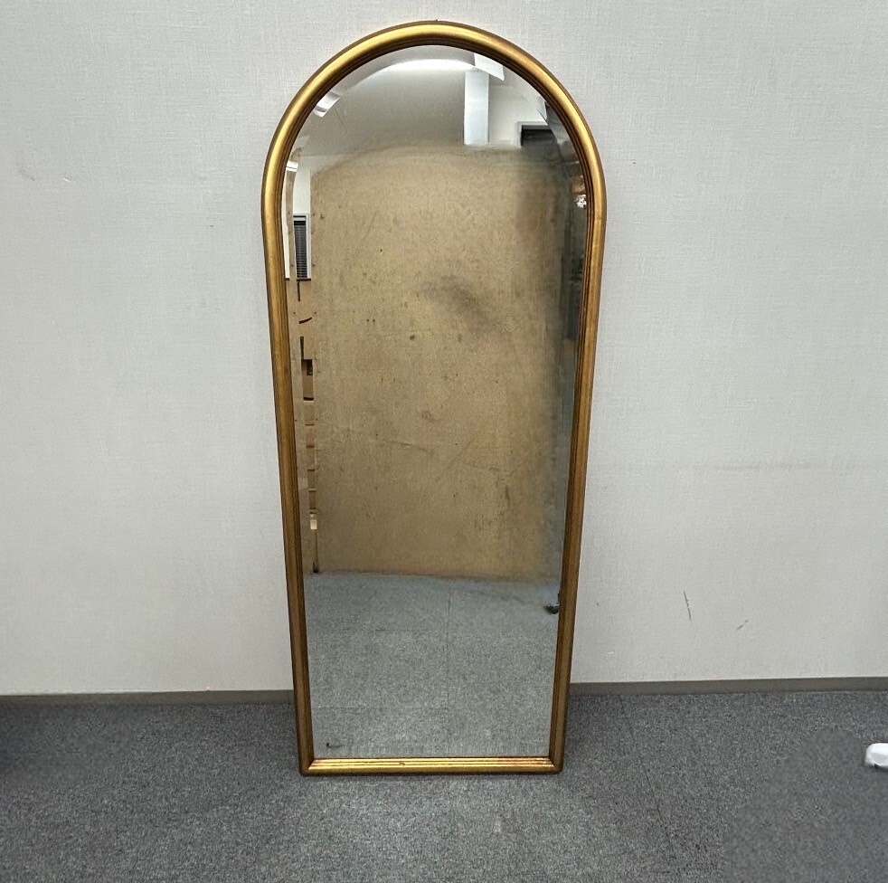 アンティーク アーチ ゴールド ミラー 大 高さ167cm 鏡 ヨーロピアン 壁掛け インテリア 家具拍卖