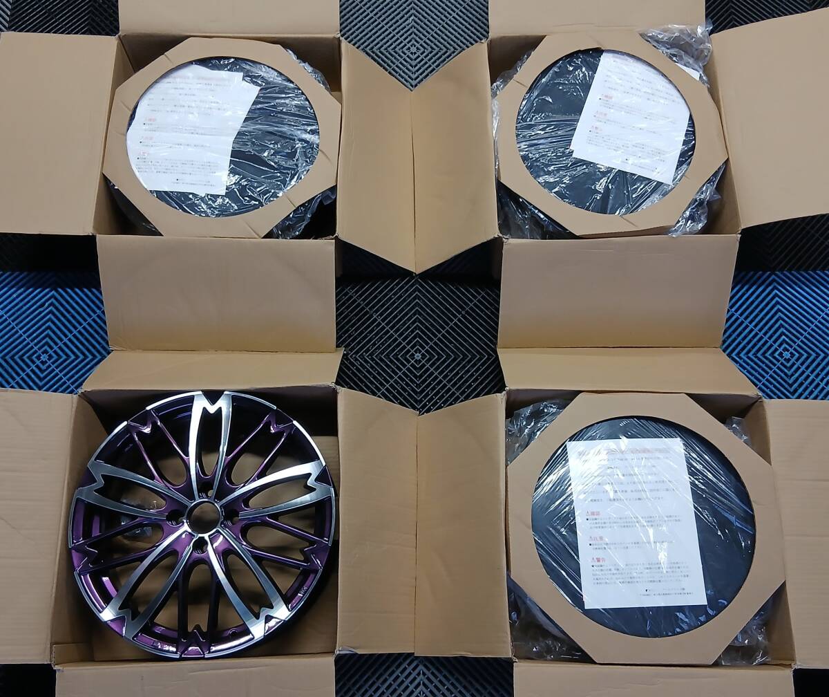 絶版 希少 未使用品! 4本セット 和道 桜五分咲き 17インチ6J+40 PCD100 4穴 バイオレットポリッシュ拍卖
