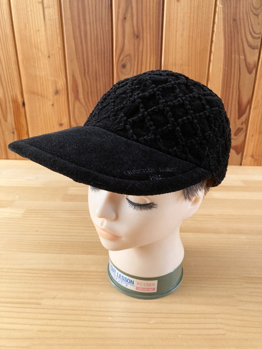 CHRISTIAN AUJARD クリスチャンオジャール 黒 ブラック キャップ 帽子 頭周約56〜59cm コーデュロイ black Cap ④拍卖