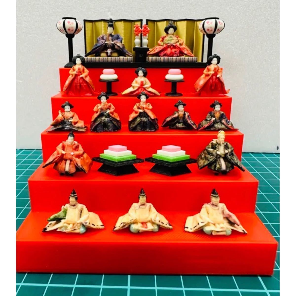 ミニチュア★ひな人形セット★フィギュア★リーメントに★1/64(人形)★ドールハウスに★シルバニアに★ミニチュアイメージ★雛人形拍卖