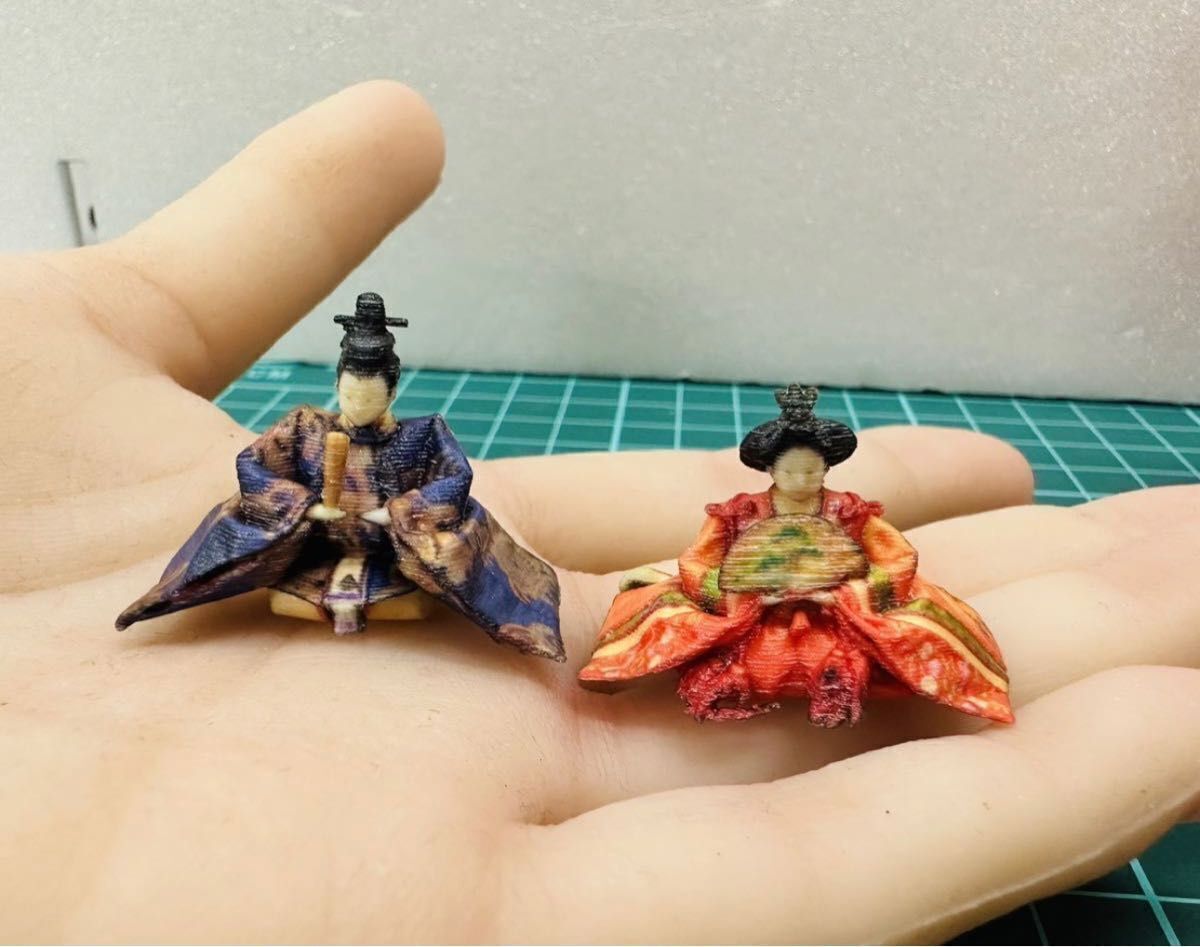 ミニチュア★ひな人形★雛人形★ドールハウスに★リカちゃんに★フィギュア★リアルフィギュア★塗装済完成品★1/64(人形)拍卖