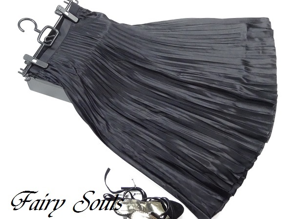 未使用 発表会 イベント デ-ト S 7号 サテン 光沢 プリ-ツ スカ-ト (SKN9324)拍卖