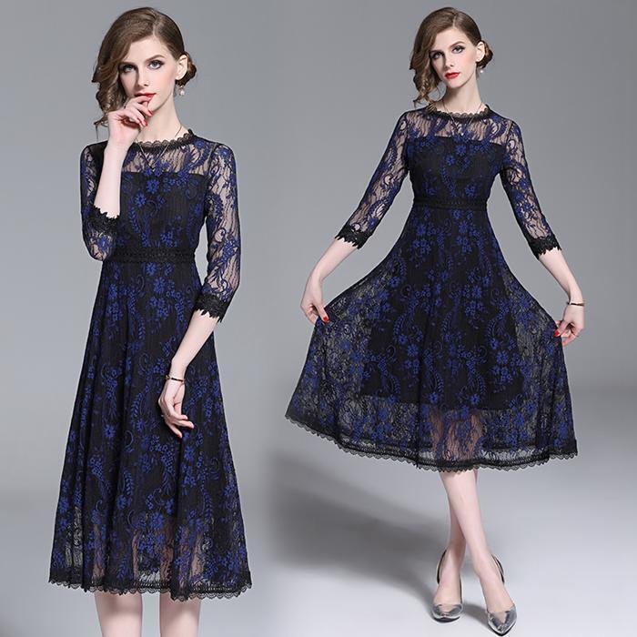 未使用 発表会 イベント デ-ト 11号 L レ-ス マキシ ワンピ-ス (OPN3743)拍卖