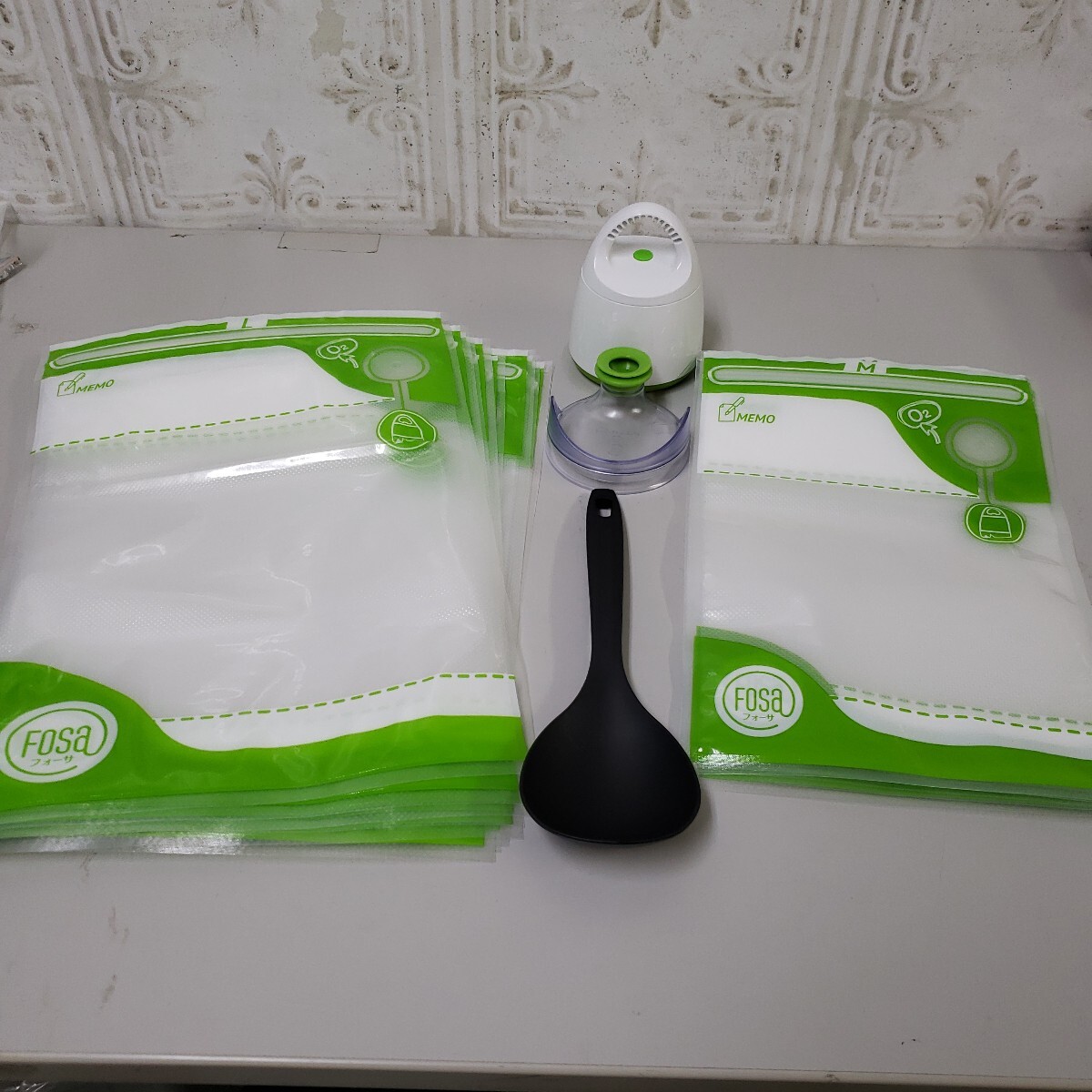 709y2604★フォーサ 真空バッグ 基本セット サーバースプーン付き FOSA 本体拍卖