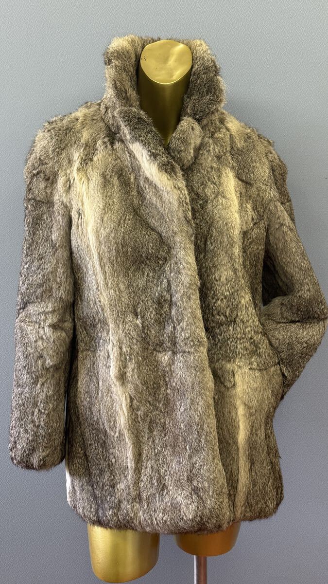 ウサギ毛皮コート 冬物 6号 ラビットファー レディース拍卖
