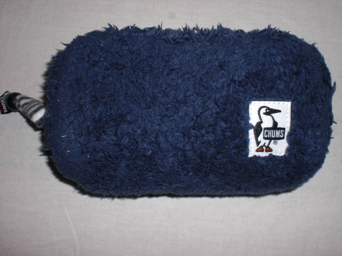 CHUMSチャムス・紺 モコモコ ポーチ 男女兼用 USED 拍卖