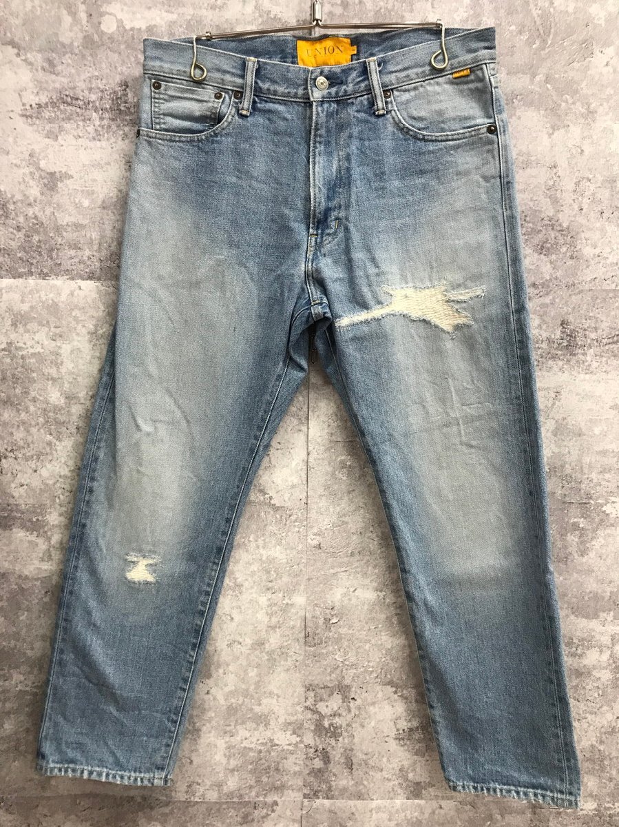 UNION 21SS ORIGINAL CRUSHED DENIM JEANS ユニオン デニムパンツ 21S03【F0254-004】拍卖