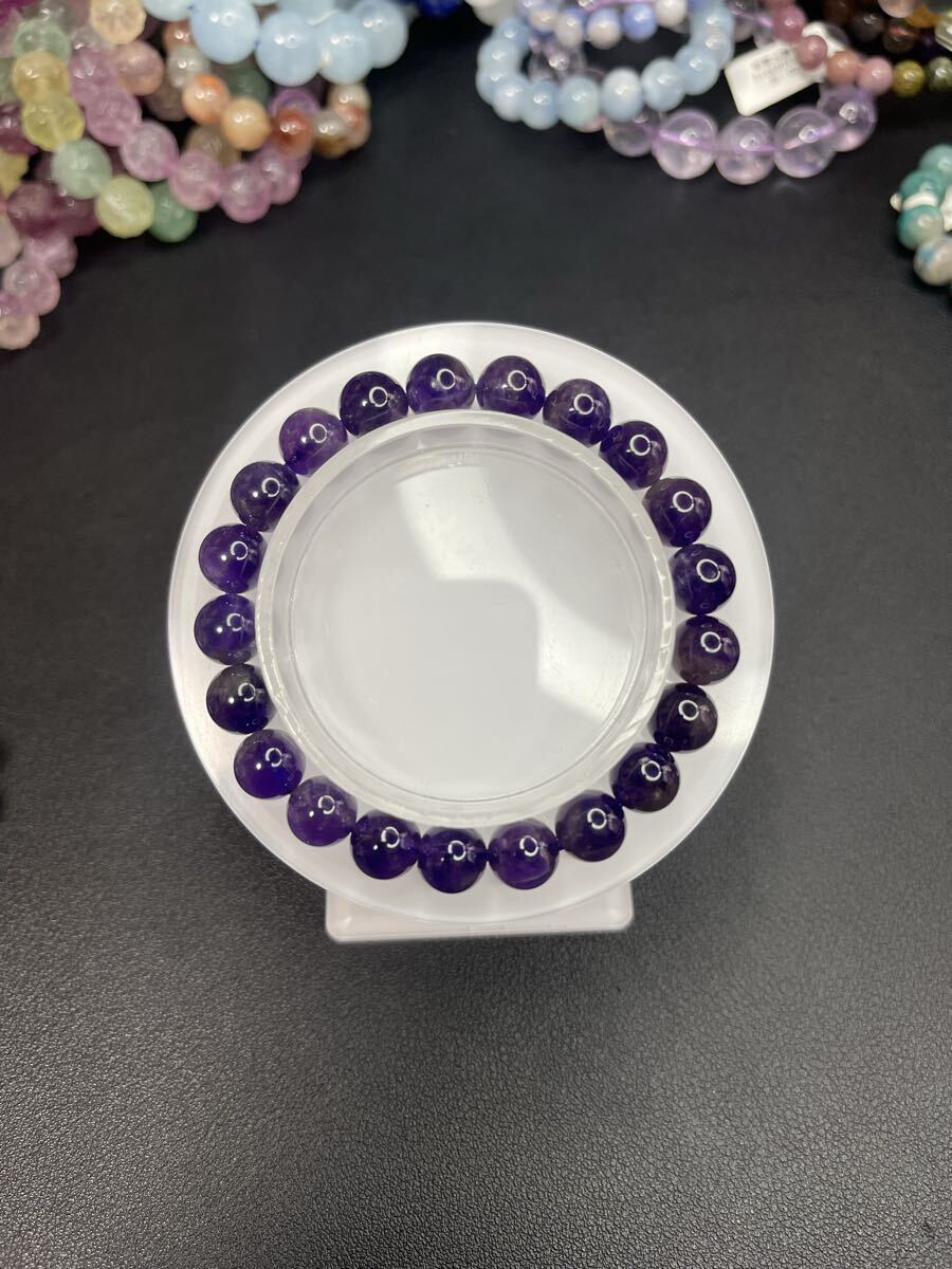 ウルグアイ産アメジストブレスレット8mm アメジスト 天然石 浄化 拍卖