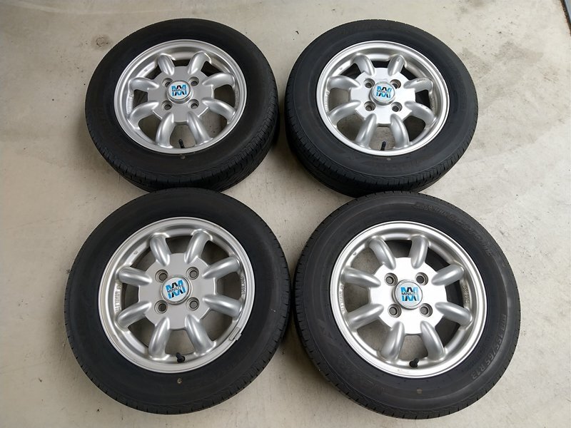 『psi』 スバル純正 MINILITE 13インチ × 4J +45 4穴 PCD100 アルミホイール & BRIDGESTONE NEXTRY 155/65R13 ラジアルタイヤ4本拍卖
