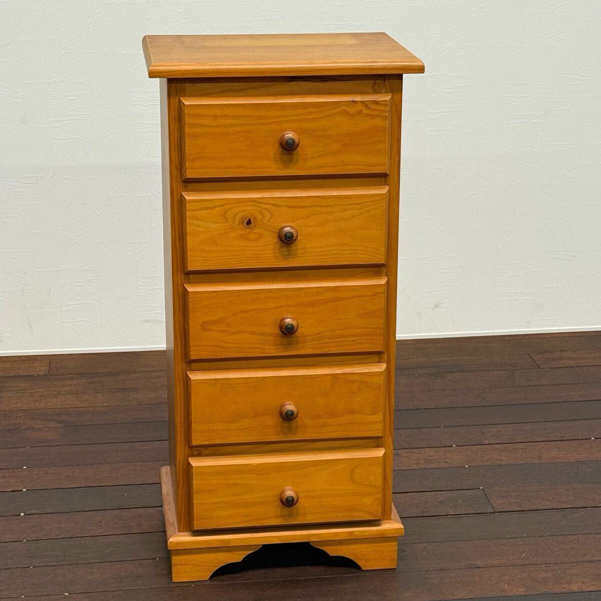 H19K36 FRANCEBED フランスベッド スリムチェスト カントリーチェスト 5段チェスト パイン材 整理箪笥 箪笥 収納 チェスト タンス 収納家具拍卖