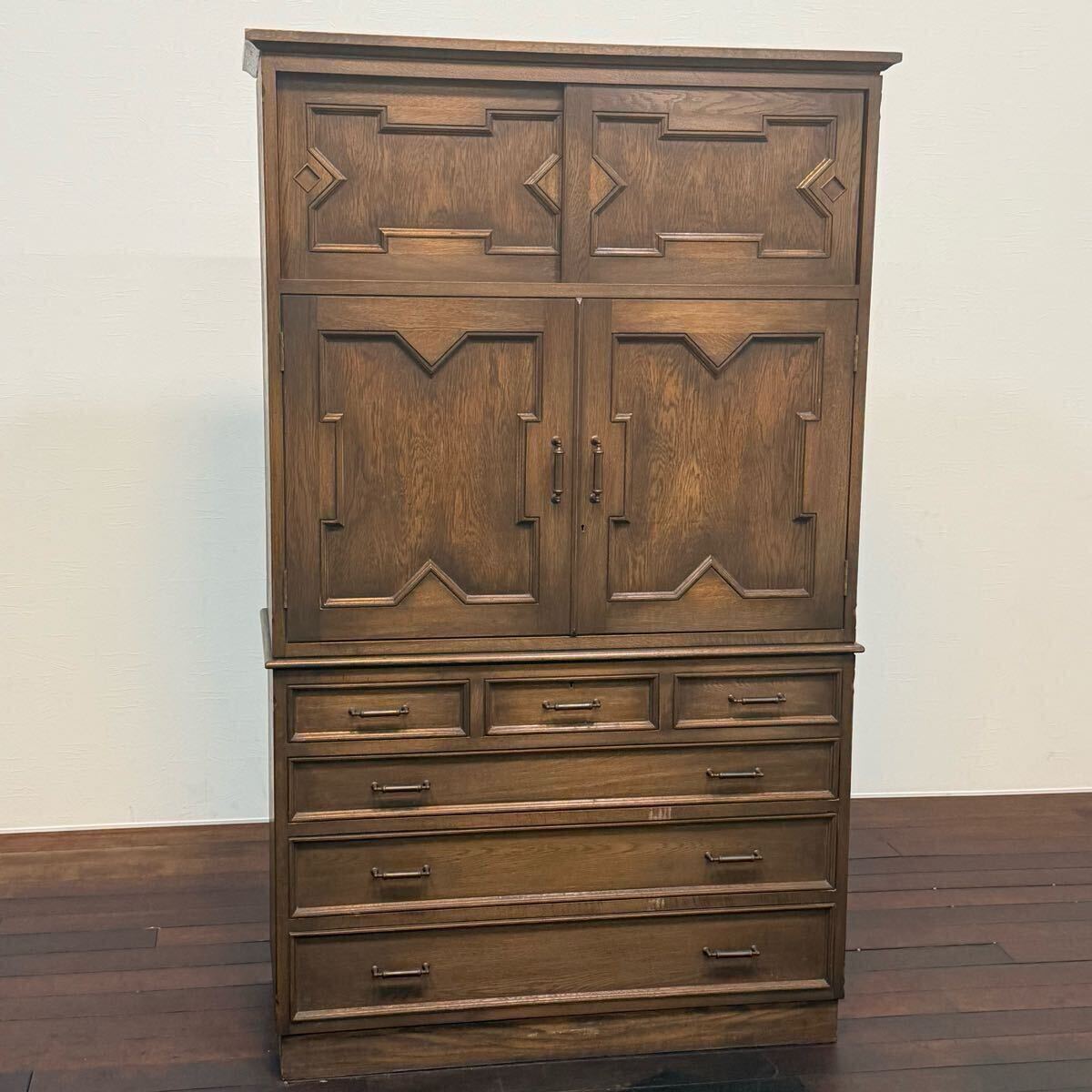 H19K84a 神戸洋家具 永田良介商店 和タンス 着物箪笥 衣装箪笥 キャビネット タンス 衣装盆 収納箪笥 和製ビンテージ アンティーク拍卖